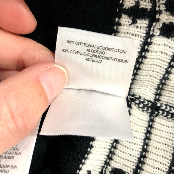 NWT Nine West knit dress black white intarsia fit and flare size medium - Picture 8 of 10